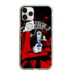 Чехол iPhone 11 Pro матовый Хеллсинг, цвет: 3D-салатовый