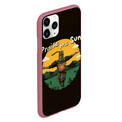 Чехол iPhone 11 Pro матовый Восхваляя солнце, цвет: 3D-малиновый — фото 2