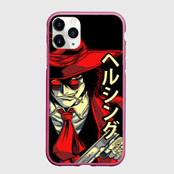 Чехол iPhone 11 Pro матовый Хеллсинг, цвет: 3D-малиновый