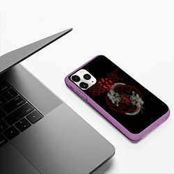 Чехол iPhone 11 Pro матовый Slipknot Черепа, цвет: 3D-фиолетовый — фото 2