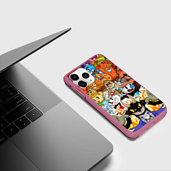 Чехол iPhone 11 Pro матовый CUPHEAD, цвет: 3D-малиновый — фото 2