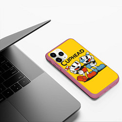 Чехол iPhone 11 Pro матовый CUPHEAD, цвет: 3D-малиновый — фото 2