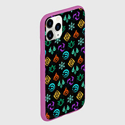 Чехол iPhone 11 Pro матовый GENSHIN IMPACT ЭМБЛЕМЫ, цвет: 3D-фиолетовый — фото 2