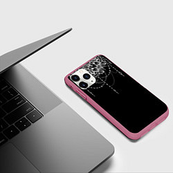 Чехол iPhone 11 Pro матовый Белая Мандала, цвет: 3D-малиновый — фото 2