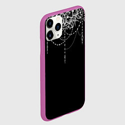 Чехол iPhone 11 Pro матовый Белая Мандала, цвет: 3D-фиолетовый — фото 2
