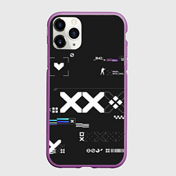Чехол iPhone 11 Pro матовый Desert Eagle: Printstream Graphite, цвет: 3D-фиолетовый