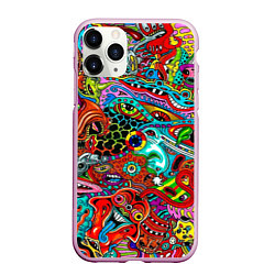 Чехол iPhone 11 Pro матовый Яркая абстракция bright abstraction, цвет: 3D-розовый