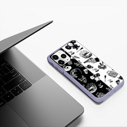 Чехол iPhone 11 Pro матовый КРОВОСТОК ТАТУИРОВКИ ЧБ, цвет: 3D-светло-сиреневый — фото 2