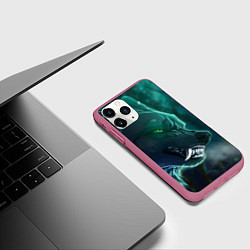 Чехол iPhone 11 Pro матовый ВОЛЧИЙ ОСКАЛ, цвет: 3D-малиновый — фото 2