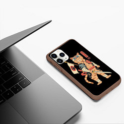 Чехол iPhone 11 Pro матовый Shogun Cat, цвет: 3D-коричневый — фото 2