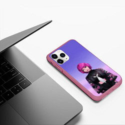 Чехол iPhone 11 Pro матовый ANIME GIRL, цвет: 3D-малиновый — фото 2