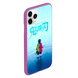 Чехол iPhone 11 Pro матовый Гию Томиока Kimetsu no Yaiba, цвет: 3D-фиолетовый — фото 2