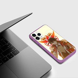 Чехол iPhone 11 Pro матовый Аватар короля, цвет: 3D-фиолетовый — фото 2