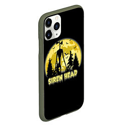 Чехол iPhone 11 Pro матовый Siren Head Yellow Moon, цвет: 3D-темно-зеленый — фото 2