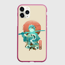Чехол iPhone 11 Pro матовый Demon Slayer Tanjiro, цвет: 3D-малиновый