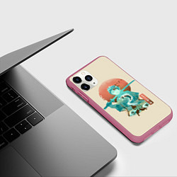 Чехол iPhone 11 Pro матовый Demon Slayer Tanjiro, цвет: 3D-малиновый — фото 2