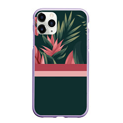 Чехол iPhone 11 Pro матовый Лилии, цвет: 3D-светло-сиреневый
