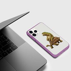 Чехол iPhone 11 Pro матовый Тише едешь А впрочем, цвет: 3D-фиолетовый — фото 2
