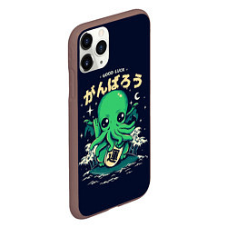 Чехол iPhone 11 Pro матовый Cthulhu Good Luck, цвет: 3D-коричневый — фото 2