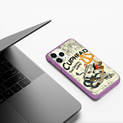 Чехол iPhone 11 Pro матовый Cuphead and Devil, цвет: 3D-фиолетовый — фото 2