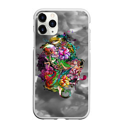 Чехол iPhone 11 Pro матовый Русалка граффити