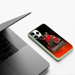Чехол iPhone 11 Pro матовый Valheim викинг в огне, цвет: 3D-салатовый — фото 2