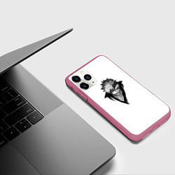 Чехол iPhone 11 Pro матовый Hollow Ichigo, цвет: 3D-малиновый — фото 2