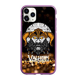 Чехол iPhone 11 Pro матовый Valheim Viking Gold, цвет: 3D-фиолетовый