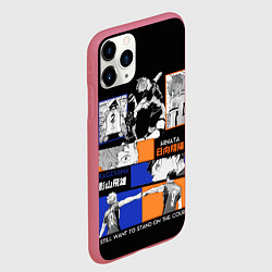 Чехол iPhone 11 Pro матовый Хината и Кагеяма, цвет: 3D-малиновый — фото 2