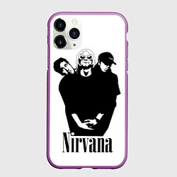 Чехол iPhone 11 Pro матовый Nirvana Группа, цвет: 3D-фиолетовый