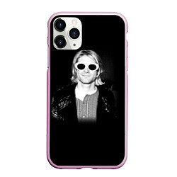 Чехол iPhone 11 Pro матовый Курт Кобейн в Очках Nirvana, цвет: 3D-розовый