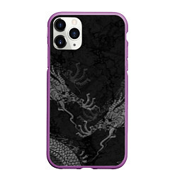 Чехол iPhone 11 Pro матовый Chinese Dragons, цвет: 3D-фиолетовый