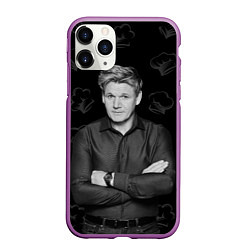 Чехол iPhone 11 Pro матовый ГОРДОН РАМЗИ Gordon Ramsay, цвет: 3D-фиолетовый