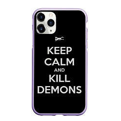 Чехол iPhone 11 Pro матовый Расслабься и убивай демонов, цвет: 3D-светло-сиреневый
