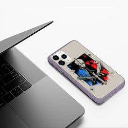 Чехол iPhone 11 Pro матовый Братья Спарды, цвет: 3D-серый — фото 2