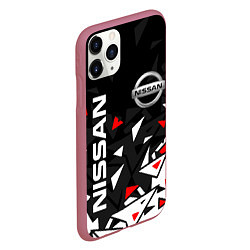 Чехол iPhone 11 Pro матовый NISSAN НИССАН ОСКОЛКИ, цвет: 3D-малиновый — фото 2