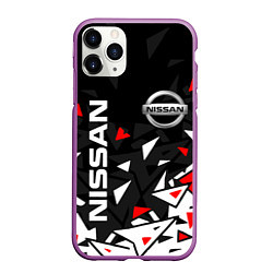 Чехол iPhone 11 Pro матовый NISSAN НИССАН ОСКОЛКИ, цвет: 3D-фиолетовый
