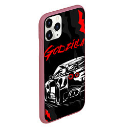 Чехол iPhone 11 Pro матовый NISSAN GT-R GODZILLA, цвет: 3D-малиновый — фото 2