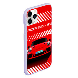 Чехол iPhone 11 Pro матовый PORSCHE ПОРШЕ RED STYLE, цвет: 3D-светло-сиреневый — фото 2