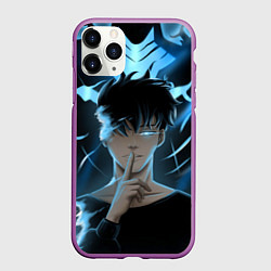 Чехол iPhone 11 Pro матовый Solo leveling Manga, цвет: 3D-фиолетовый