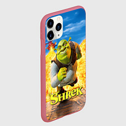 Чехол iPhone 11 Pro матовый Шрек и дракон, цвет: 3D-малиновый — фото 2