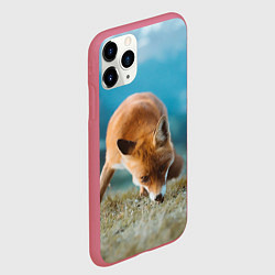 Чехол iPhone 11 Pro матовый Милая лисичка, цвет: 3D-малиновый — фото 2