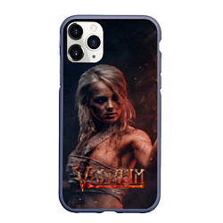 Чехол iPhone 11 Pro матовый Valheim девушка воин, цвет: 3D-серый