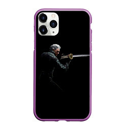 Чехол iPhone 11 Pro матовый Вирджил с катаной, цвет: 3D-фиолетовый