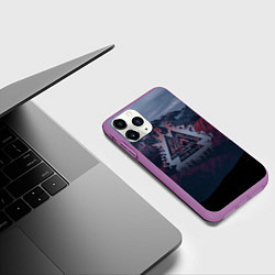 Чехол iPhone 11 Pro матовый Валькнут, цвет: 3D-фиолетовый — фото 2