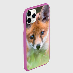 Чехол iPhone 11 Pro матовый Лисенок в засаде, цвет: 3D-фиолетовый — фото 2