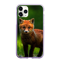 Чехол iPhone 11 Pro матовый Маленький лисенок, цвет: 3D-светло-сиреневый