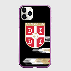 Чехол iPhone 11 Pro матовый Сборная Сербии, цвет: 3D-фиолетовый