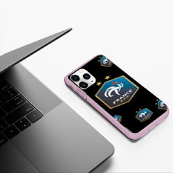 Чехол iPhone 11 Pro матовый Сборная Франции, цвет: 3D-розовый — фото 2