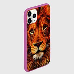 Чехол iPhone 11 Pro матовый LION, цвет: 3D-фиолетовый — фото 2